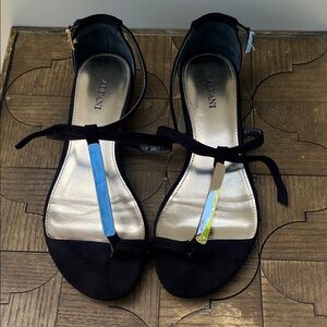 Alfani Black Sandals with Gold and Blue Accents size 8